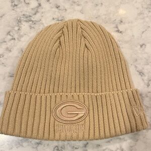 Green Bay Packers New Era Beige Knit Beanie